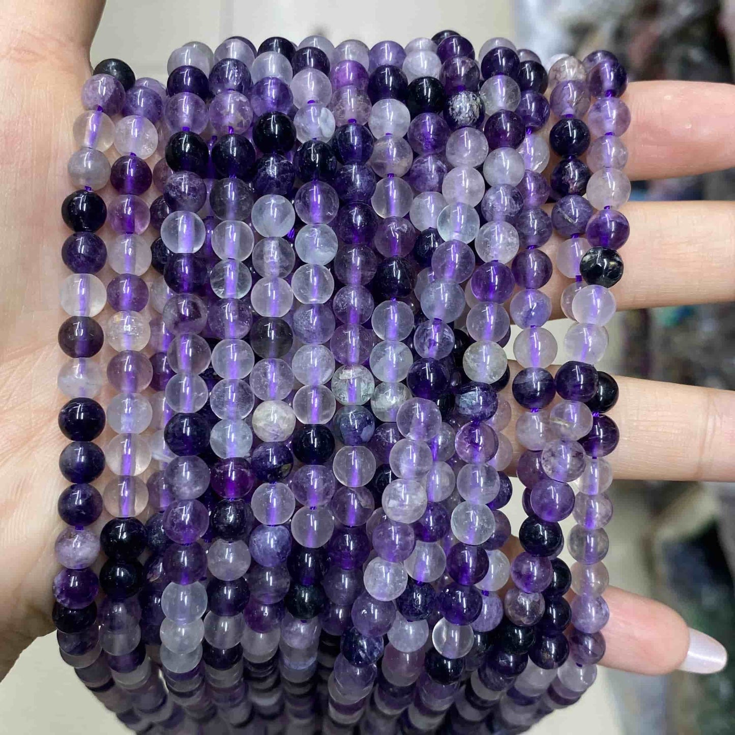 Round Smooth Beads Crystal/Quartz/Jasper/Agate 4mm 6mm 8mm 10mm