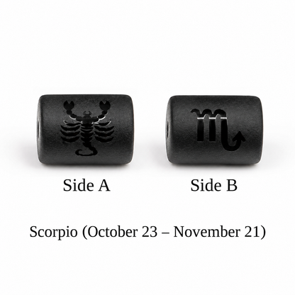 Zodiac Signs Black Onyx Spacer Finding for DIY Jewelry Making 10x14mm