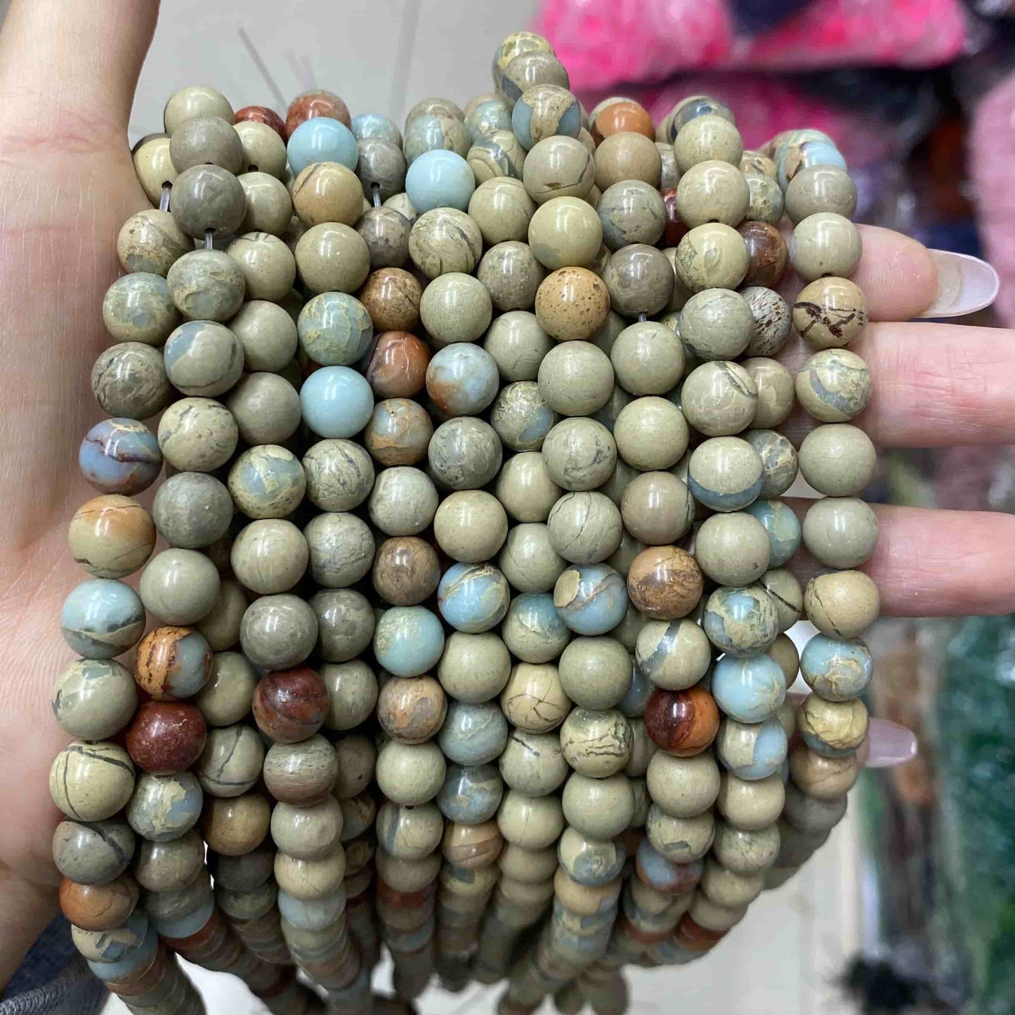 Round Smooth Beads Crystal/Quartz/Jasper/Agate 4mm 6mm 8mm 10mm