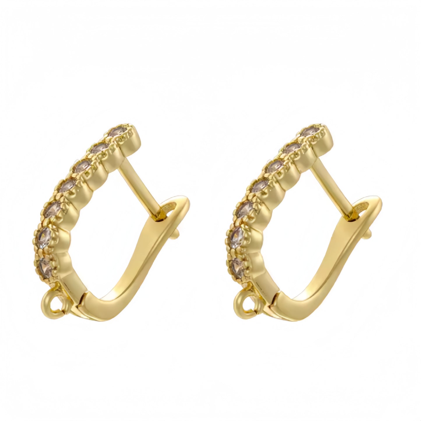 18K Golden Plated Earwire Clasp Earring Hook Accessory 1 Pair