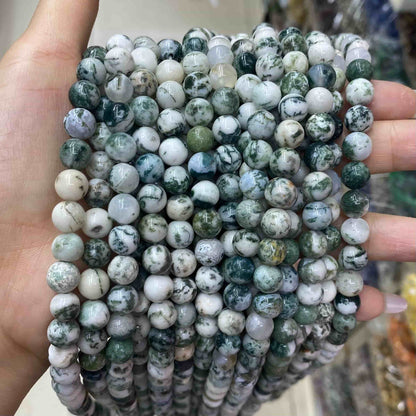 Round Smooth Beads Crystal/Quartz/Jasper/Agate 4mm 6mm 8mm 10mm