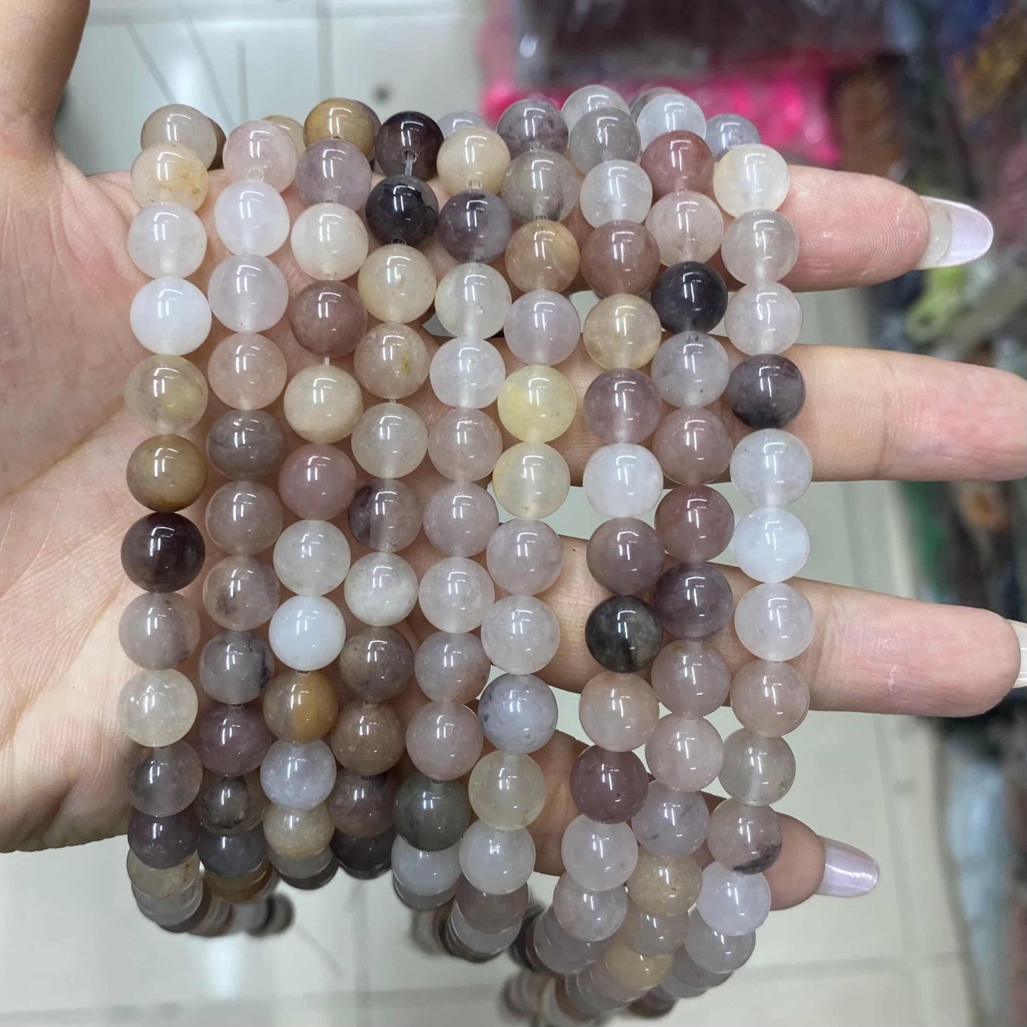 Round Smooth Beads Crystal/Quartz/Jasper/Agate 4mm 6mm 8mm 10mm