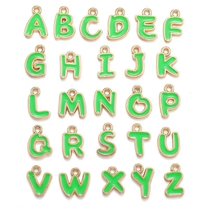 Colorful Alphabet Set Jewelry Making Findings Charm 8x12mm