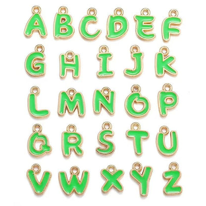 Colorful Alphabet Set Jewelry Making Findings Charm 8x12mm