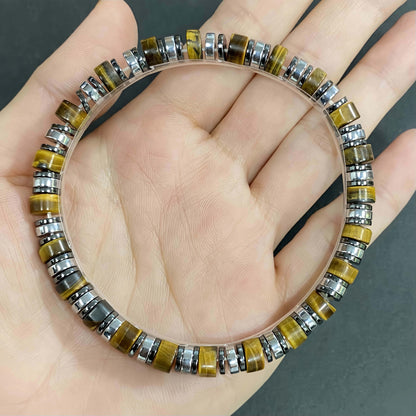 Triple Hematite with Tigers Eye for Weight Loss Crystal Bracelet