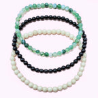 Tripe Strand Green Agate to Improve Body and Health Crystal  Bracelet