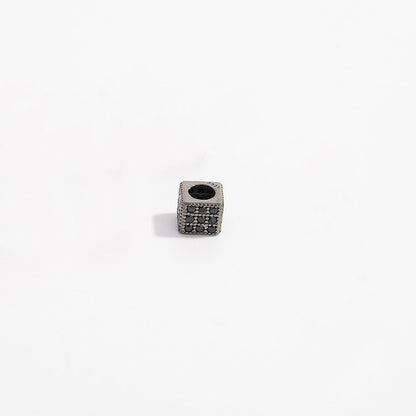 1Pcs Brass Cubic Zirconia Square Spacer Beads