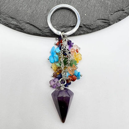 Healing Crystal Energy Point Keychains Set