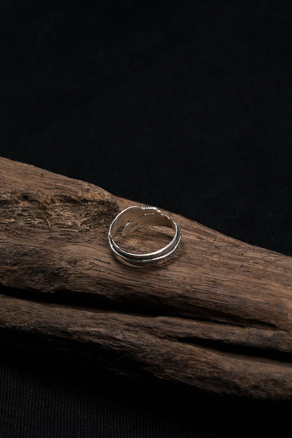 925 Sterling Silver Feather Ring