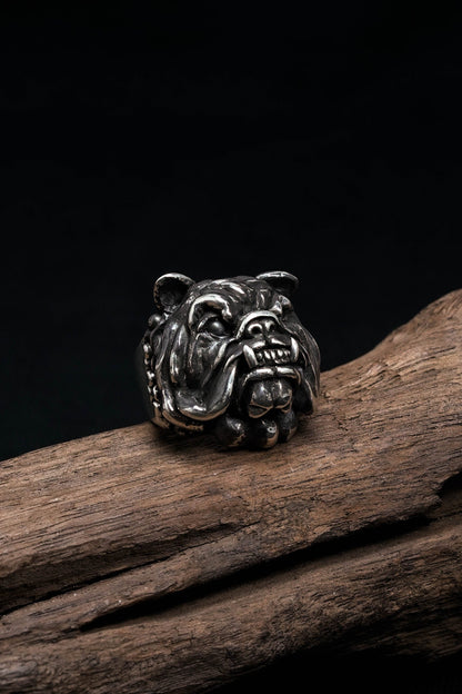 Cute Bulldog Shape Retro Silver Ring