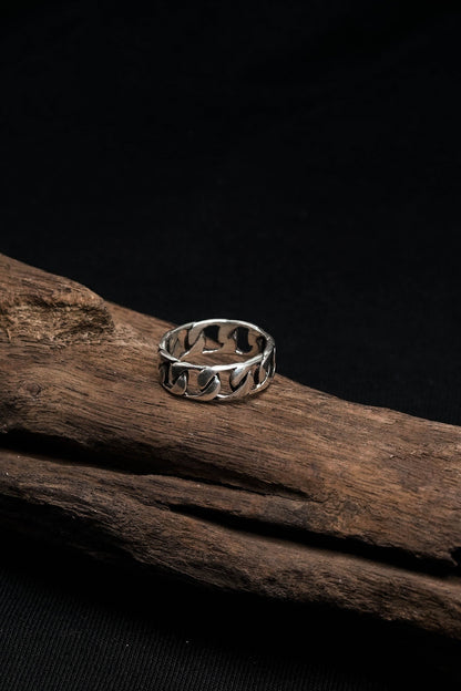 Retro 925 Sterling Silver Chain Ring