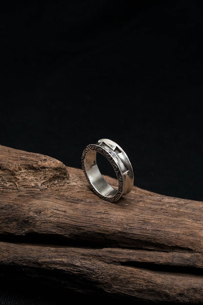 Small Cross 925 Sterling Silver Retro Ring