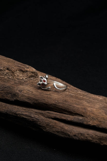 Fox Head Retro 925 Sterling Silver Ring