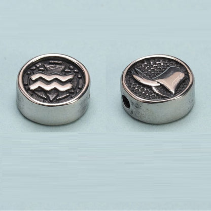 Zodiac Sign Silver Color Spacer Finding for DIY Jewelry Making 10Pcs Set 10x10mm
