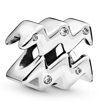 Zodiac Signs Silver Pendora Style Spacer Finding for DIY Jewelry Making