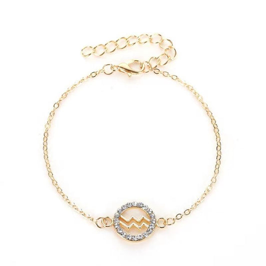 Zodiac Signs CZ Gold Color Bracelets for Everyday Wear