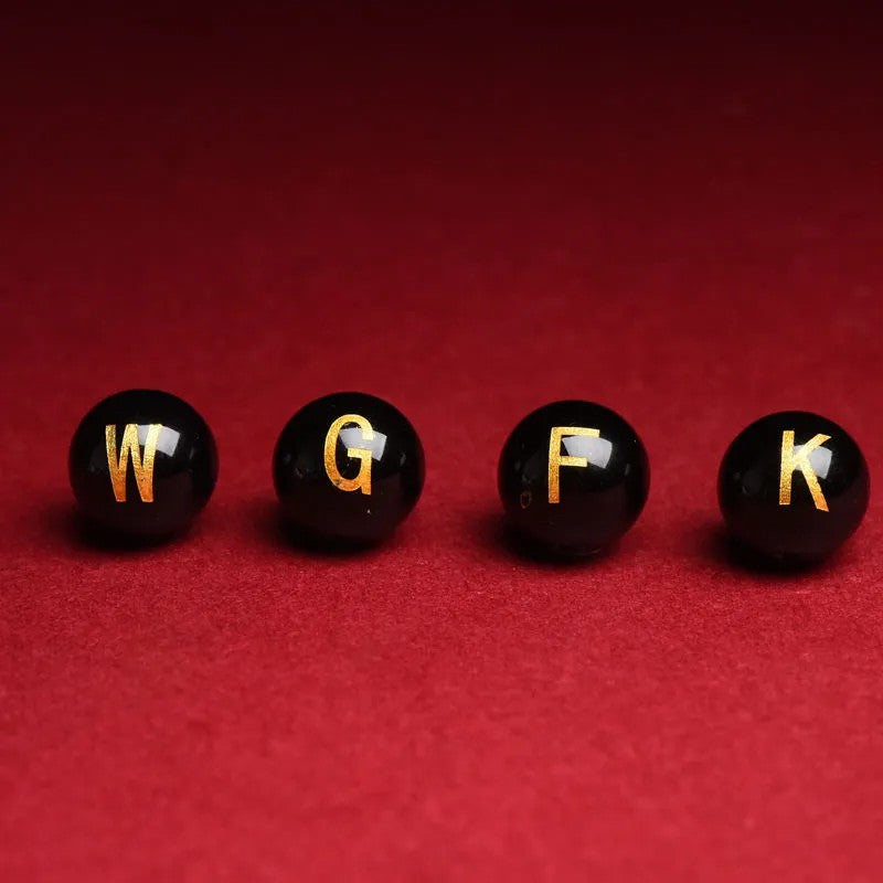 Natural Red Agate Beads - 26 Alphabet Loose Beads for Engraving Customization DIY