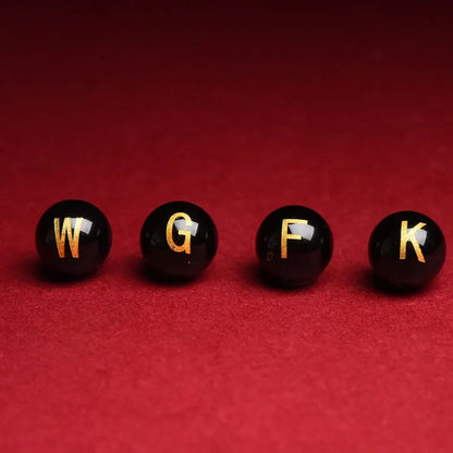 Natural Red Agate Beads - 26 Alphabet Loose Beads for Engraving Customization DIY