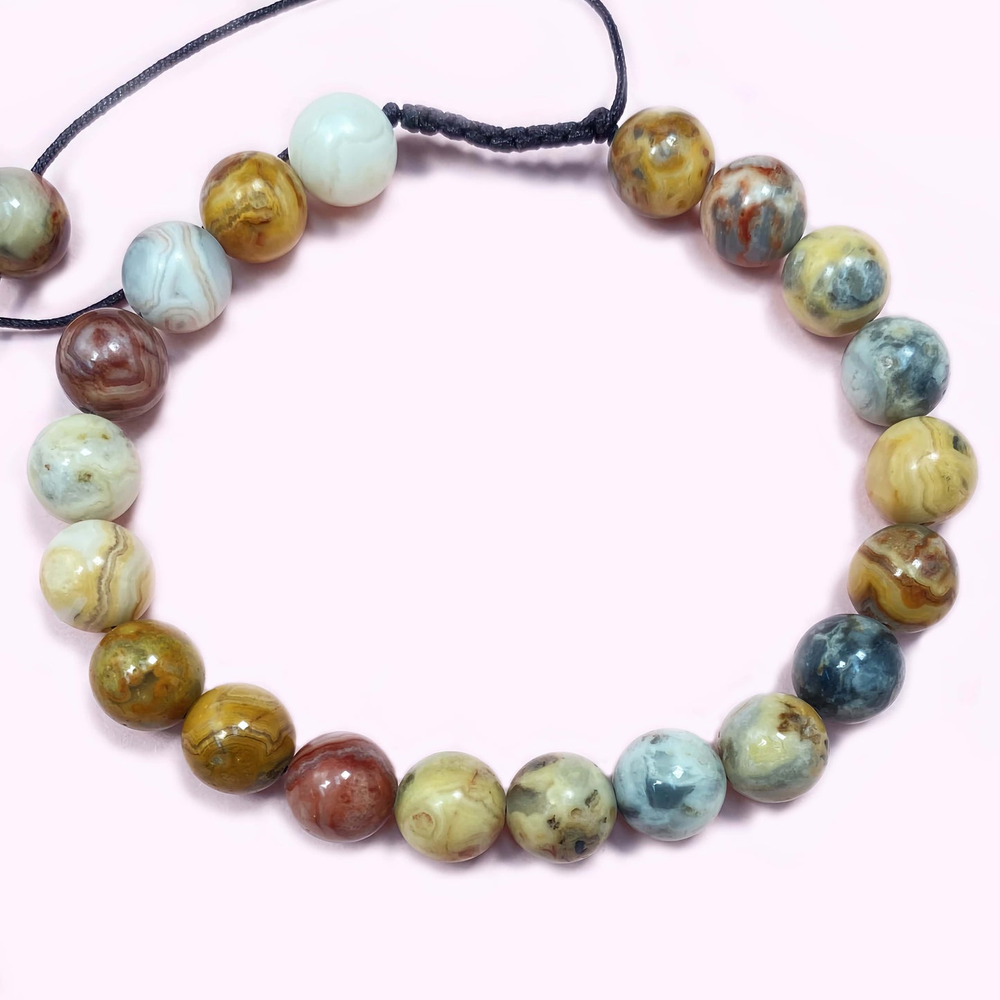 Crazy Lace Agate Crystal Bracelet for Focus and Concentration
