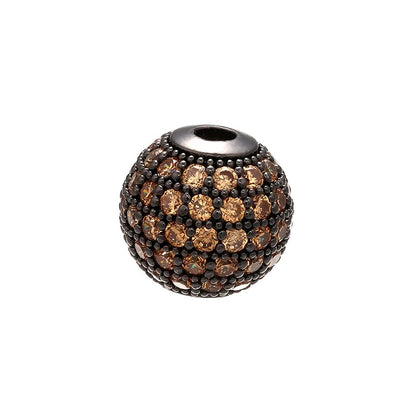 High Quality Brass Cubic Zirconia Round Spacer Beads 6mm/8mm/10mm