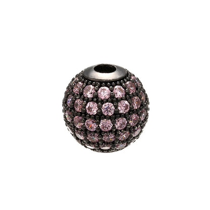 High Quality Brass Cubic Zirconia Round Spacer Beads 6mm/8mm/10mm