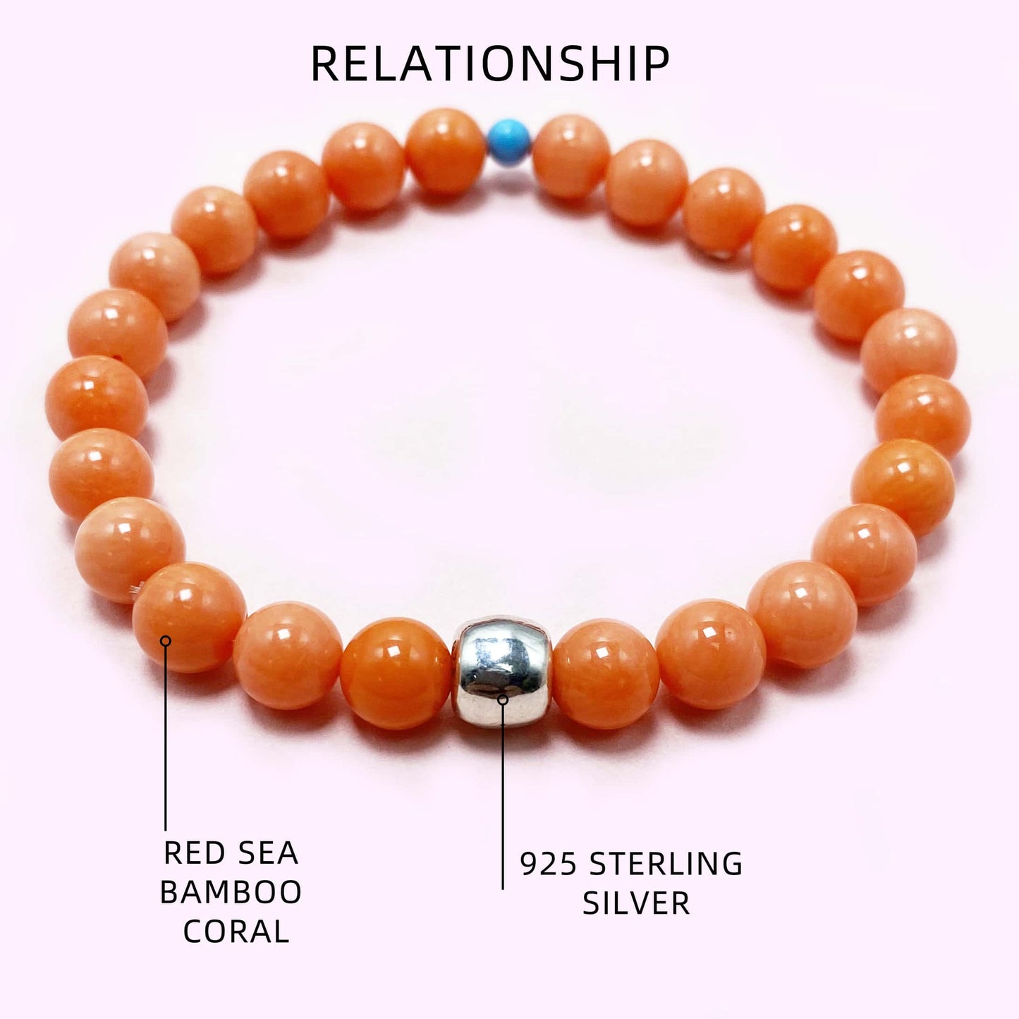 Red Sea Bamboo Coral Crystal Bracelet for Love and Relationship