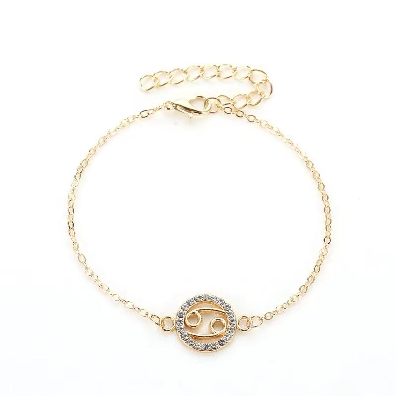 Zodiac Signs CZ Gold Color Bracelets for Everyday Wear