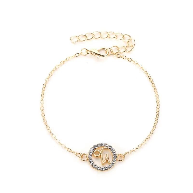 Zodiac Signs CZ Gold Color Bracelets for Everyday Wear