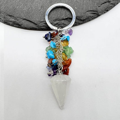 Healing Crystal Energy Point Keychains Set
