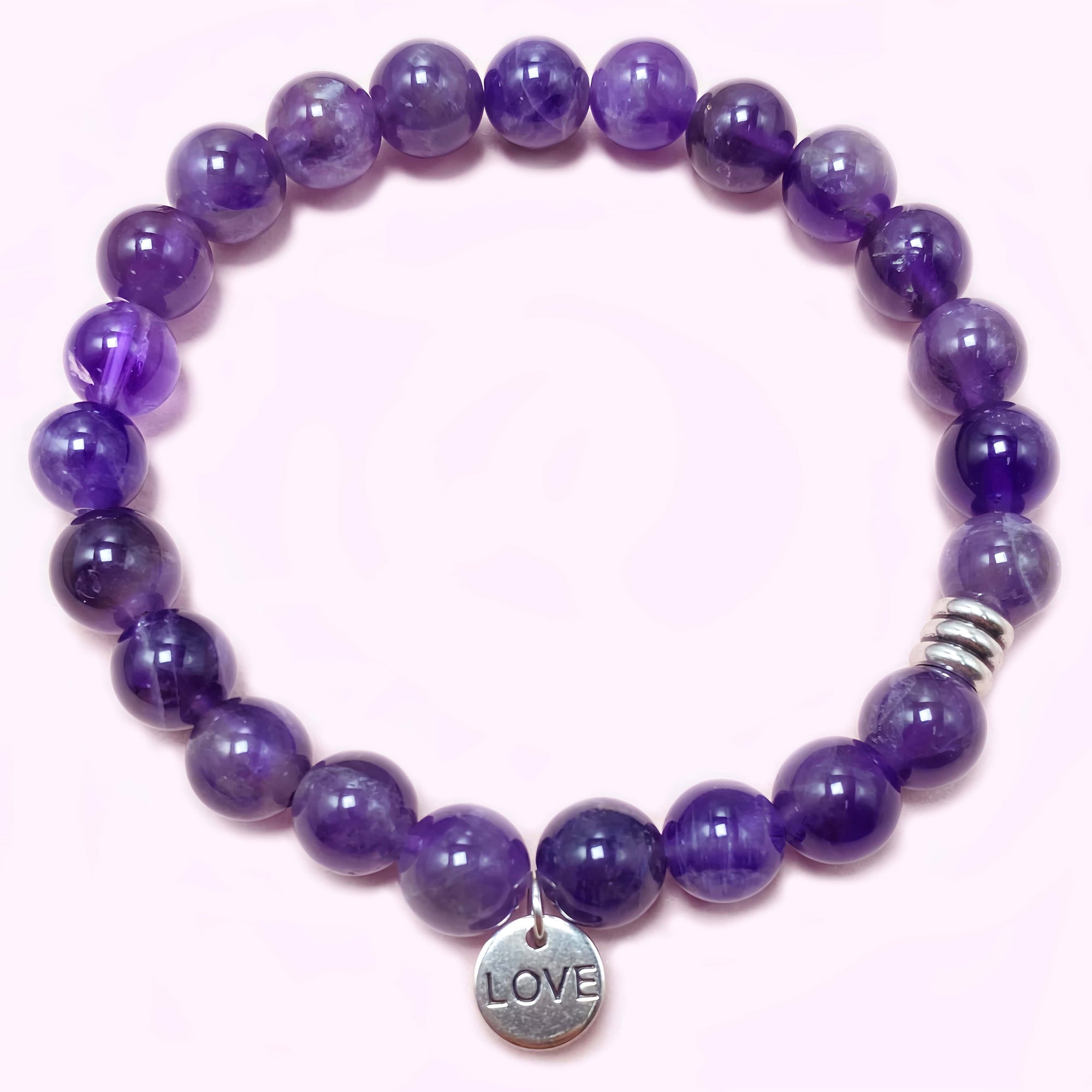 Natural Amethyst Crystal Bracelet for Love and Relationship