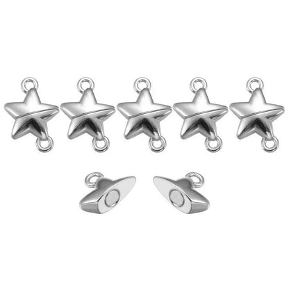 3PCS Magentic Star Clasps for Jewelry Making Findings 15x15mm