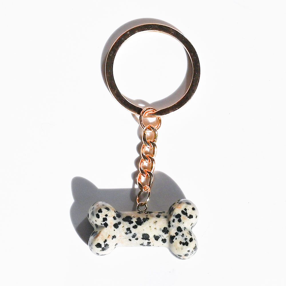 Healing Crystal Dog Bone Keychains Set