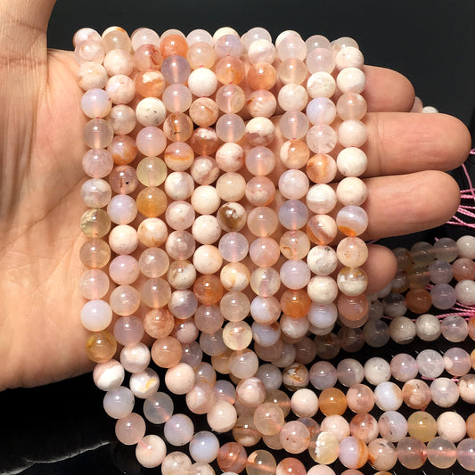 Higher Quality Cherry Blossom Agate Round Beads