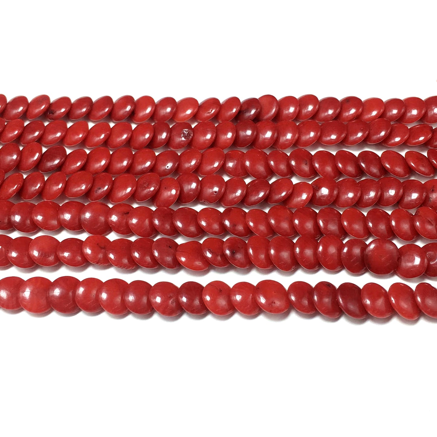 Coin Shape Coral Beads