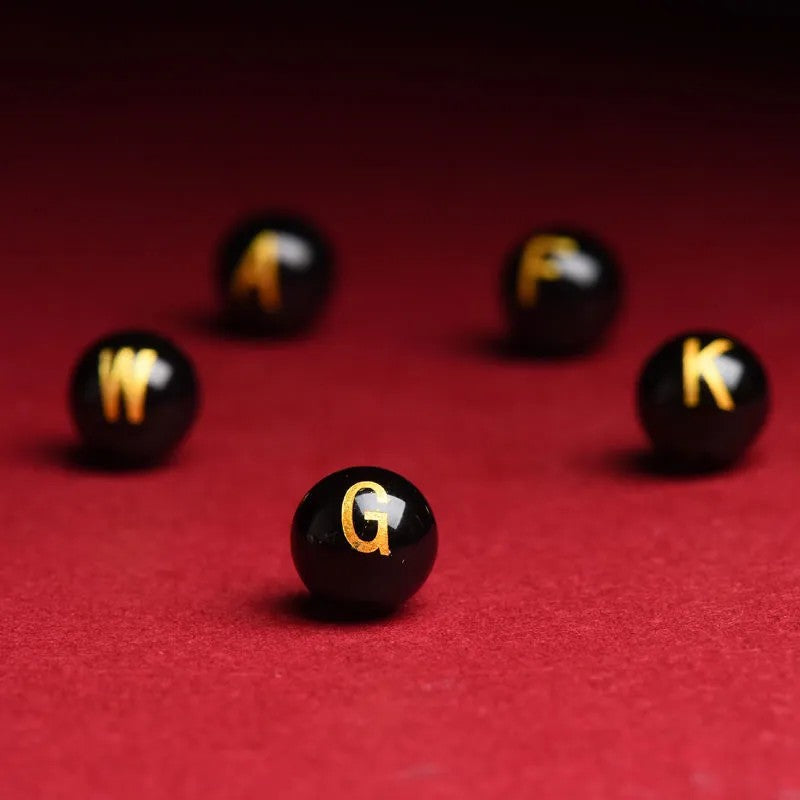 Natural Red Agate Beads - 26 Alphabet Loose Beads for Engraving Customization DIY