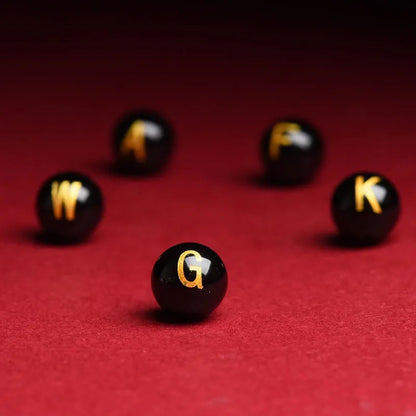 Natural Red Agate Beads - 26 Alphabet Loose Beads for Engraving Customization DIY