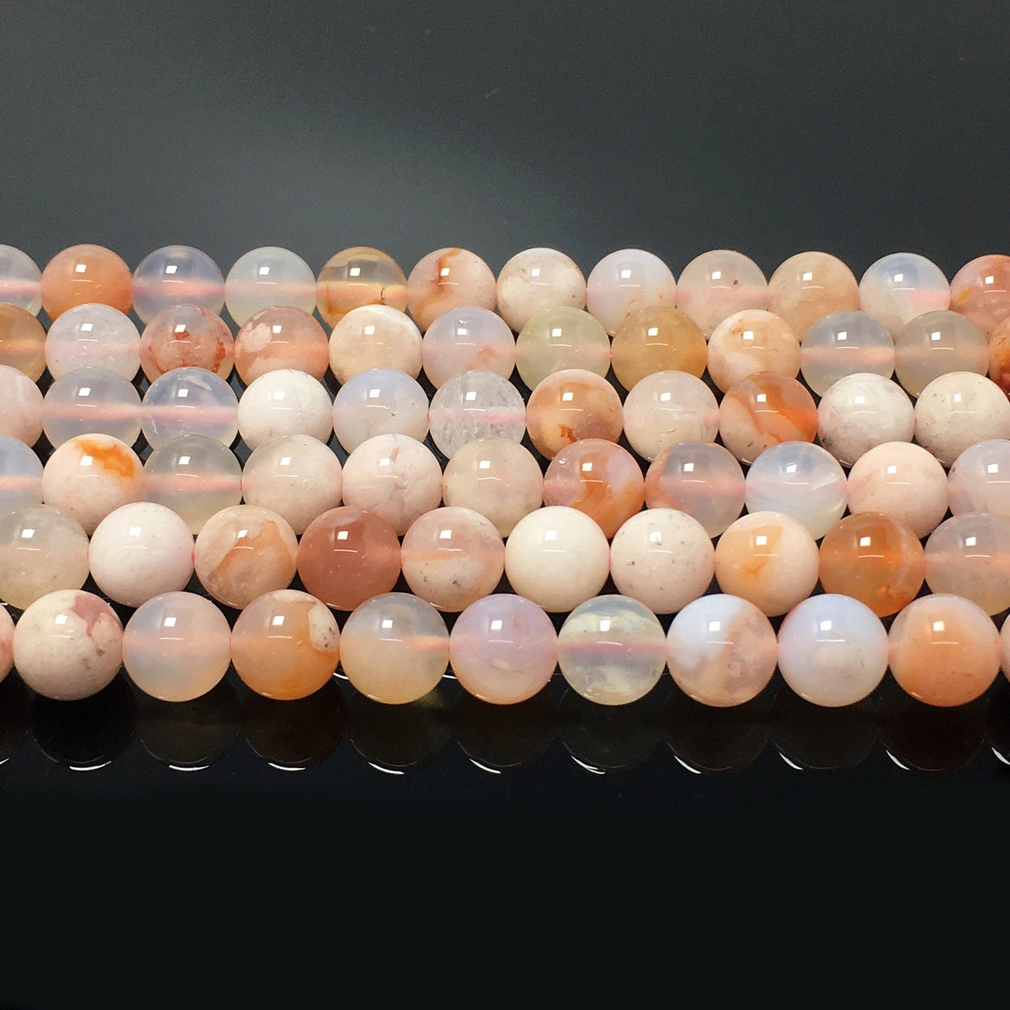 Higher Quality Cherry Blossom Agate Round Beads