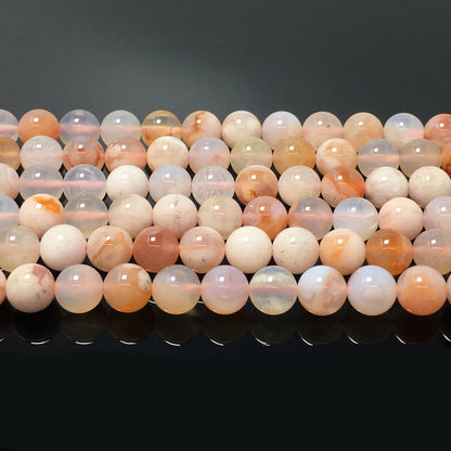 Higher Quality Cherry Blossom Agate Round Beads
