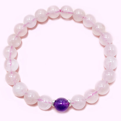Natural Round Amethyst Crystal Bracelet for Love and Relationship