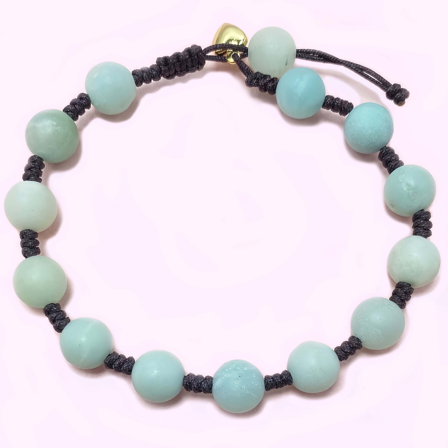Natural Blue Amazonite to Improve Body and Health Briaded Rope Crystal  Bracelet