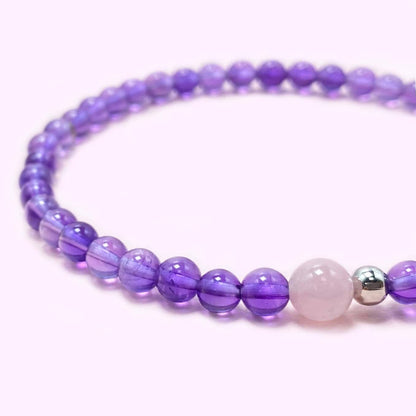 Solid Amethyst Crystal Bracelet for Love and Relationship