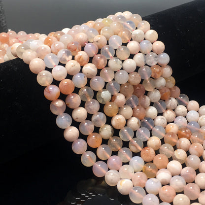 Higher Quality Cherry Blossom Agate Round Beads