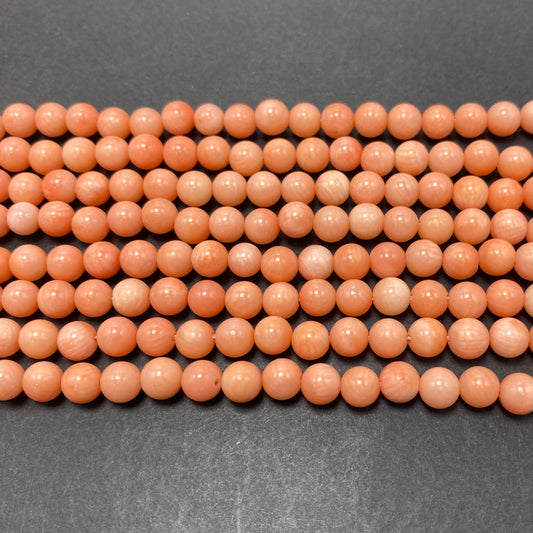Round Orange Coral Beads
