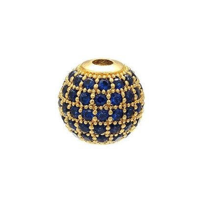 High Quality Brass Cubic Zirconia Round Spacer Beads 6mm/8mm/10mm
