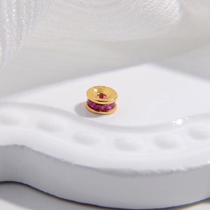 1PCS Brass Zircon Wheel Spacer Beads