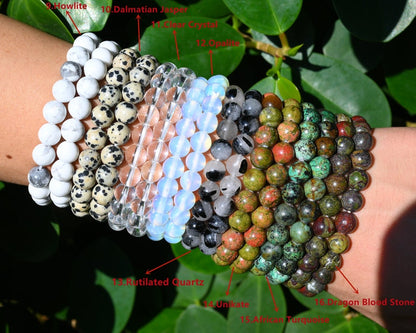 70 Kinds Of 6MM/8MM/10MM Round Gemstone bracelet- Free Shipping