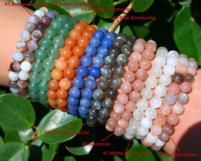 70 Kinds Of 6MM/8MM/10MM Round Gemstone bracelet- Free Shipping