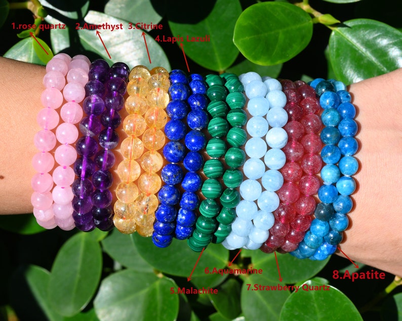 70 Kinds Of 6MM/8MM/10MM Round Gemstone bracelet- Free Shipping