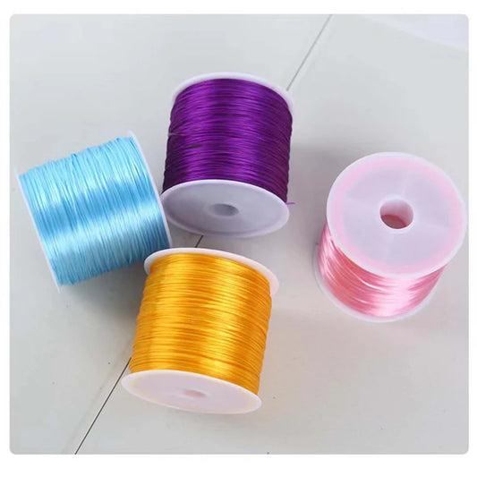 Jewelry bungee cord,flat Jewelry Beading Cord,Elastic Cord,Elastic Thread Cord,Elastic Rope cord 50 meters,Bracelet Elastic Cord