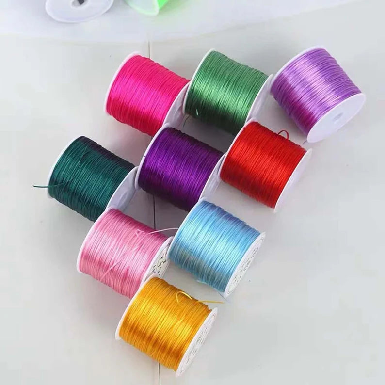 Jewelry bungee cord,flat Jewelry Beading Cord,Elastic Cord,Elastic Thread Cord,Elastic Rope cord 50 meters,Bracelet Elastic Cord